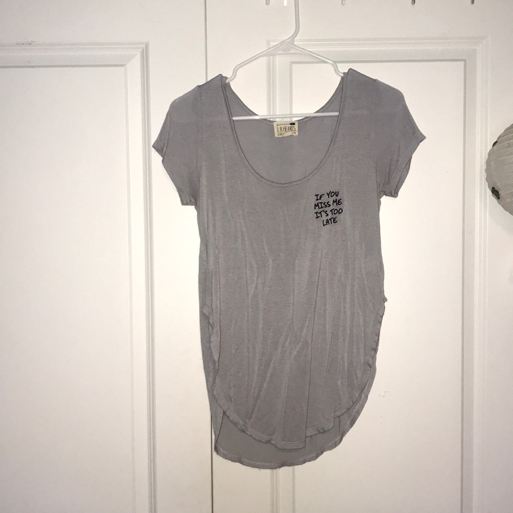 LA hearts scoop neck t shirt